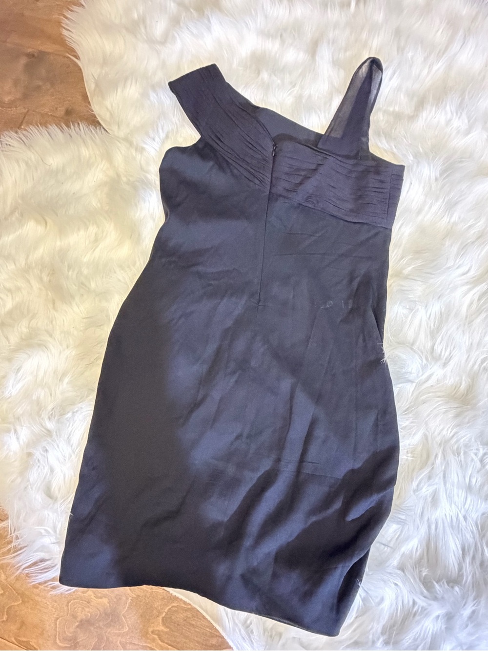 Alice + Olivia Asymmetric One-Shoulder Black Dress